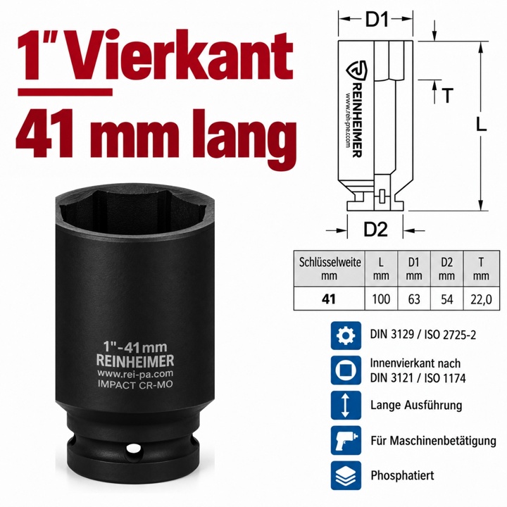 Kraftstecknuss 1*41L