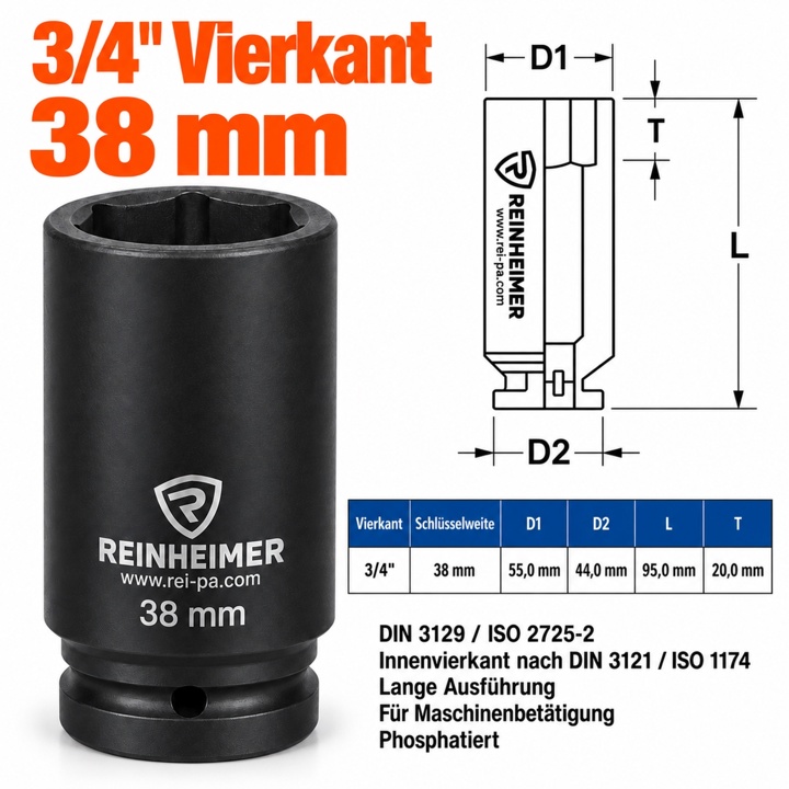 Kraftstecknuss 3/4*38L