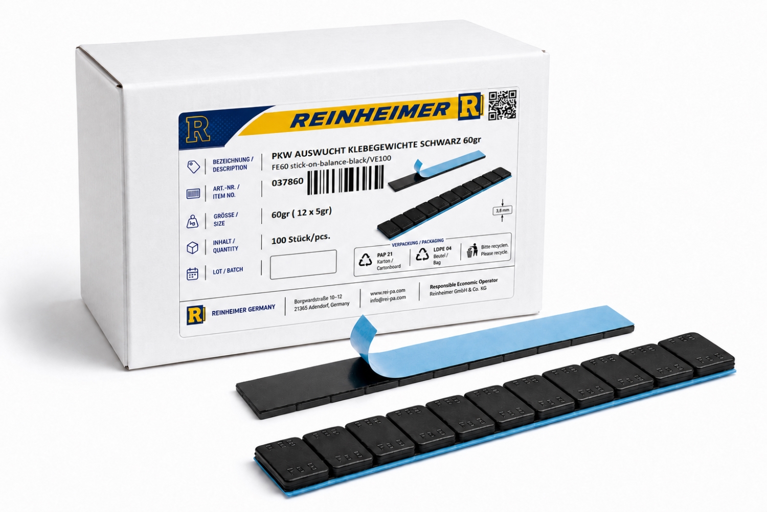 PKW-Klebegewicht schwarz FE 60g