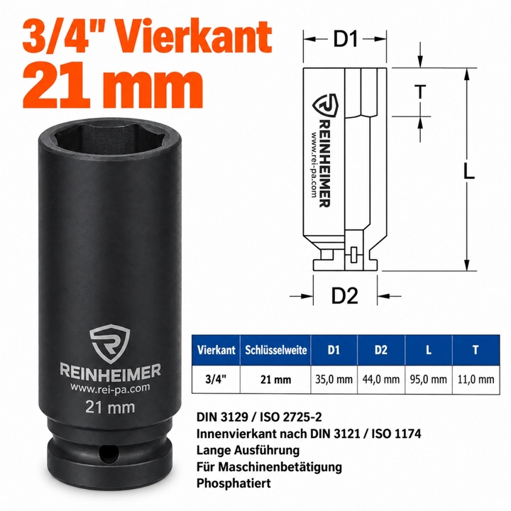 Kraftstecknuss 3/4*21L