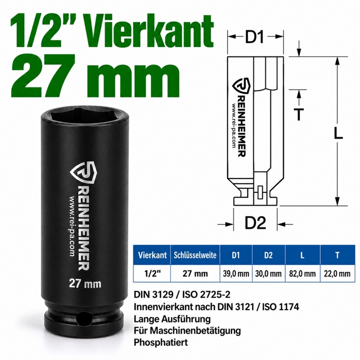 Kraftstecknuss 1/2*27L