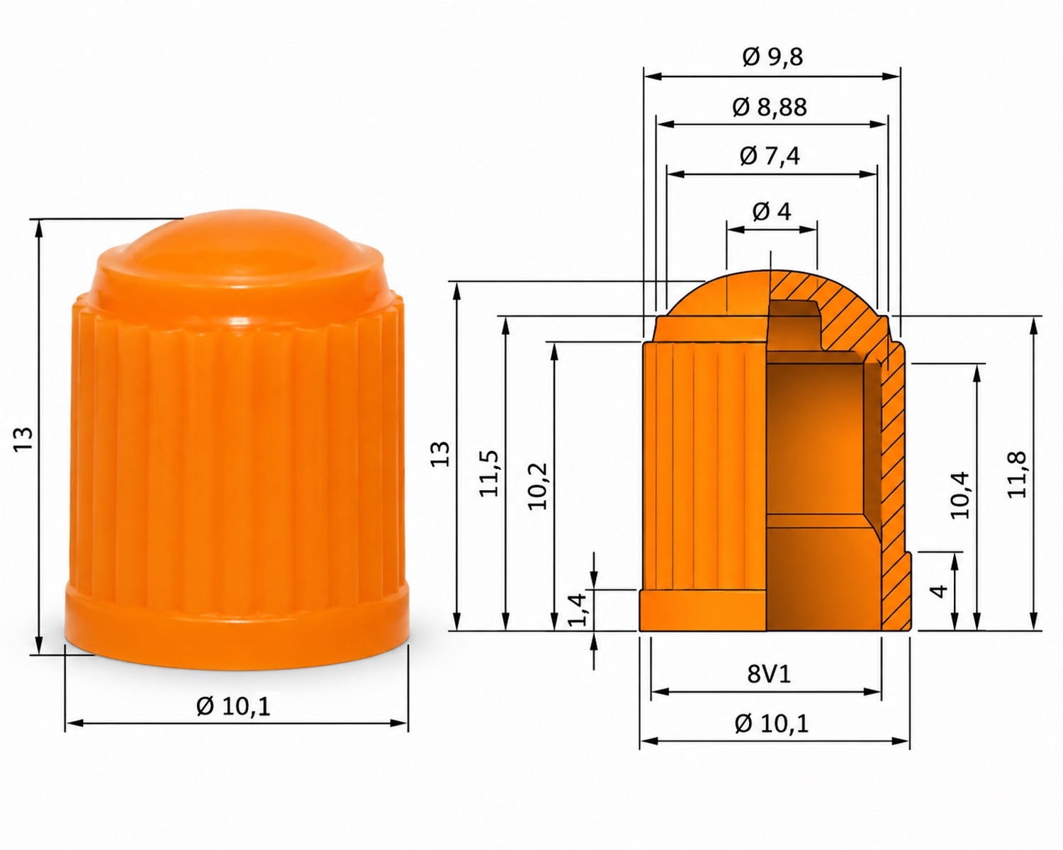 Ventilkappe KST-orange
