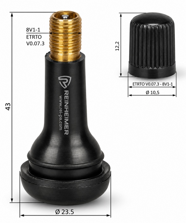Gummiventil TR415/unmon/Kappe