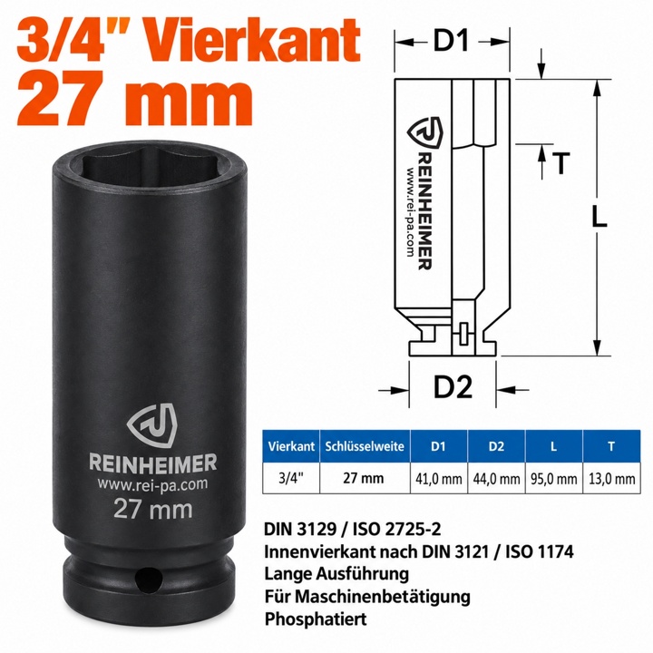 Kraftstecknuss 3/4*27L