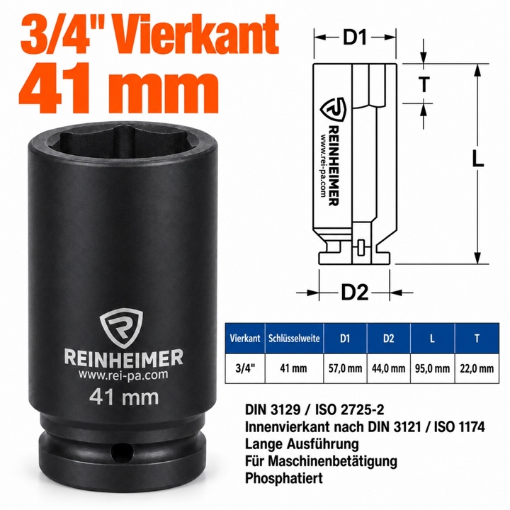 Kraftstecknuss 3/4*41L