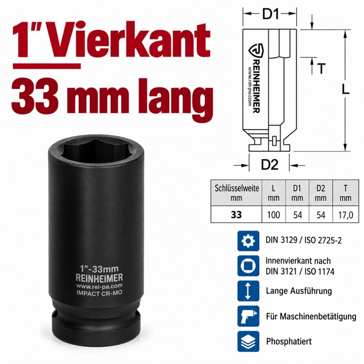 Kraftstecknuss 1*33L