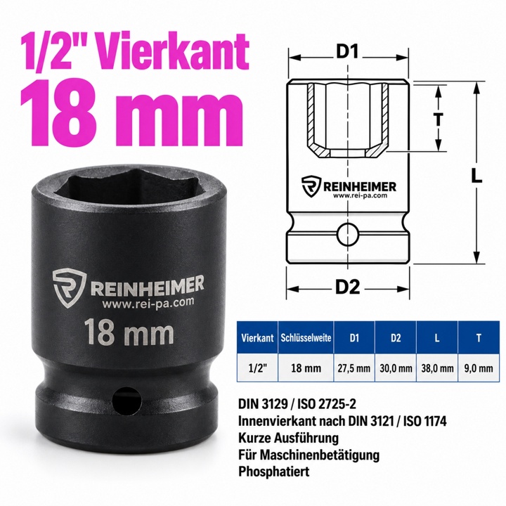 Kraftstecknuss 1/2*18k