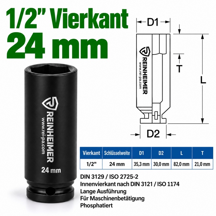 Kraftstecknuss 1/2*24L