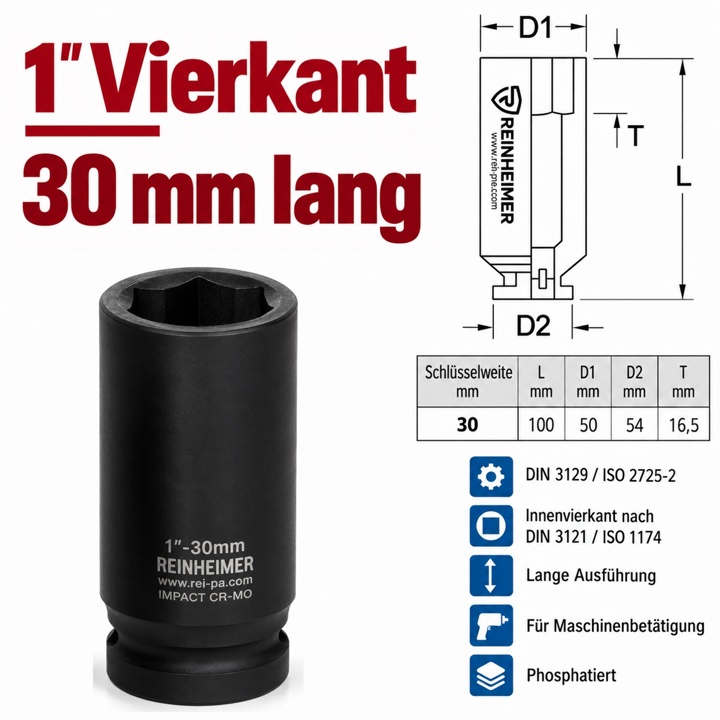 Kraftstecknuss 1*30L