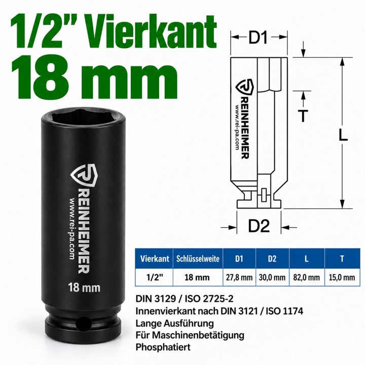 Kraftstecknuss 1/2*18L