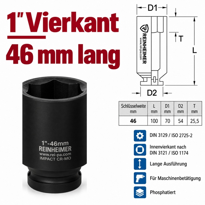 Kraftstecknuss 1*46L