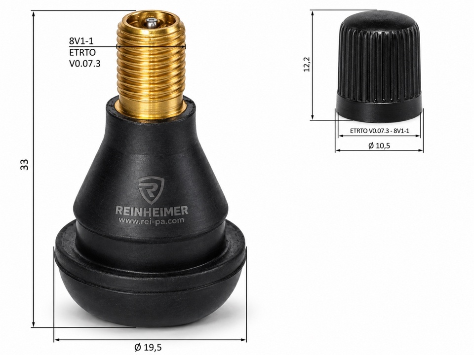Gummiventil TR412 unmon/Kappe