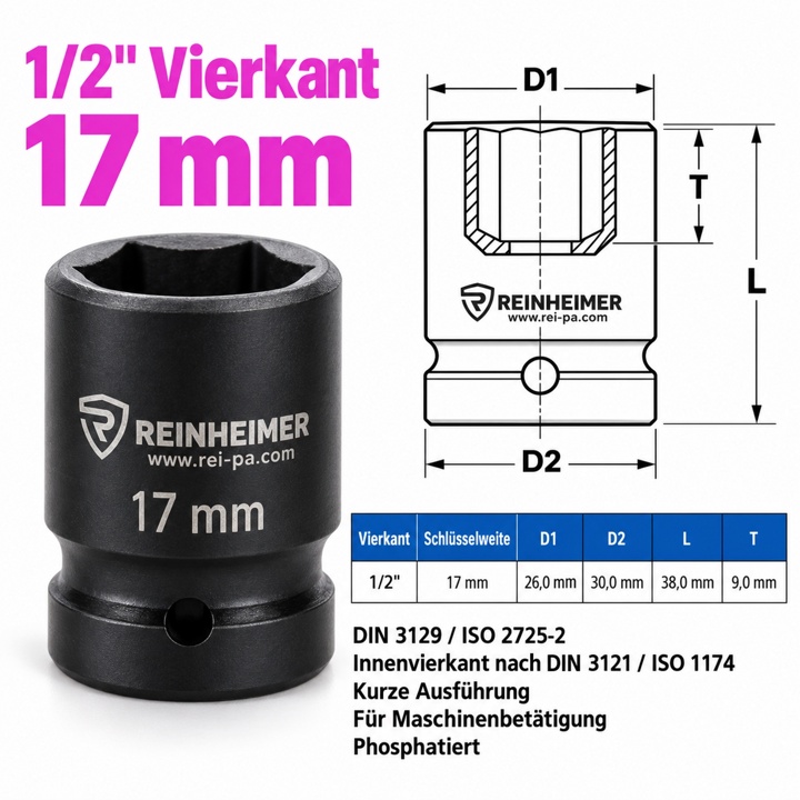 Kraftstecknuss 1/2*17k