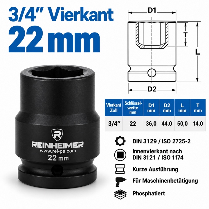 Kraftstecknuss 3/4*22k