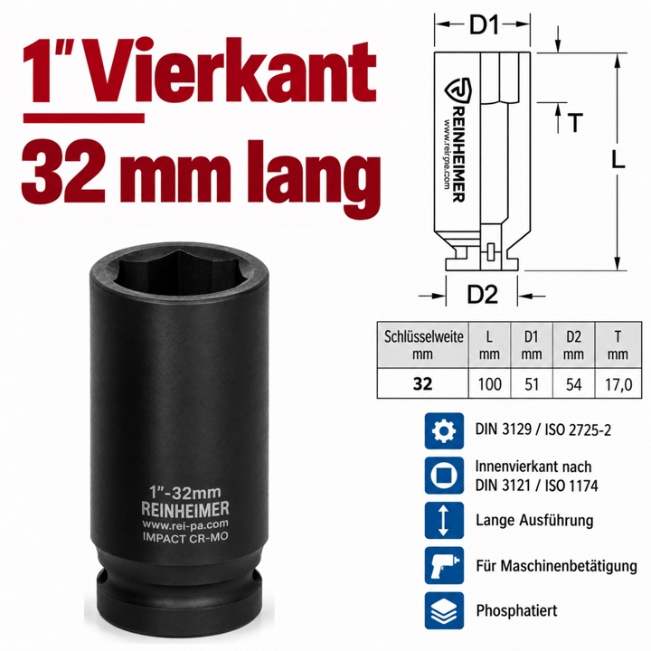 Kraftstecknuss 1*32L