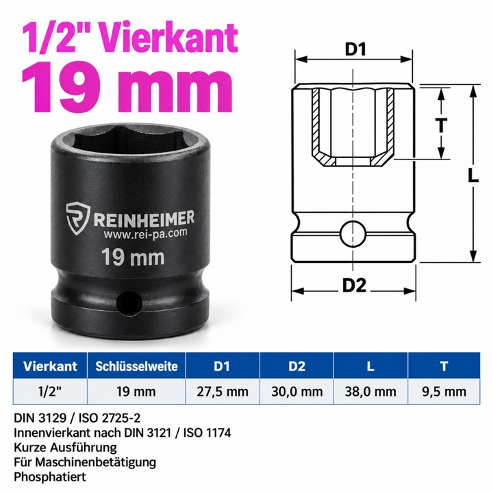 Kraftstecknuss 1/2*19k