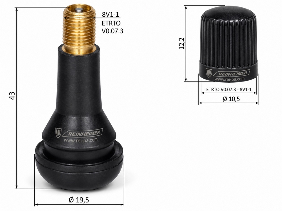 Gummiventil TR414/unmon/Kappe