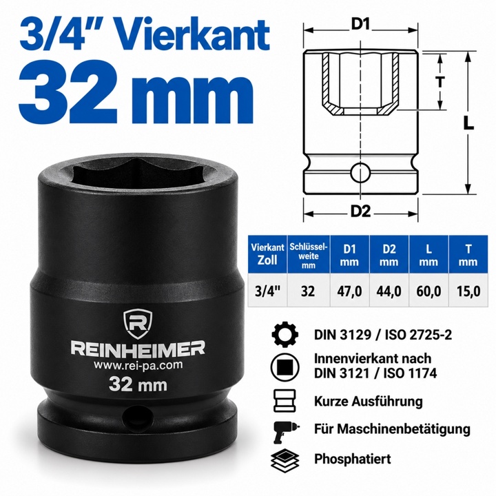 Kraftstecknuss 3/4*32k