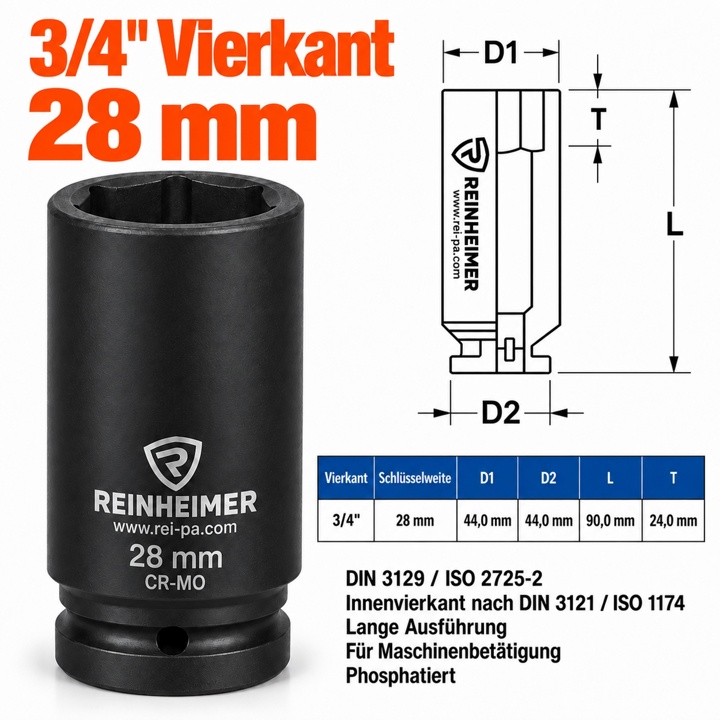 Kraftstecknuss 3/4*28L