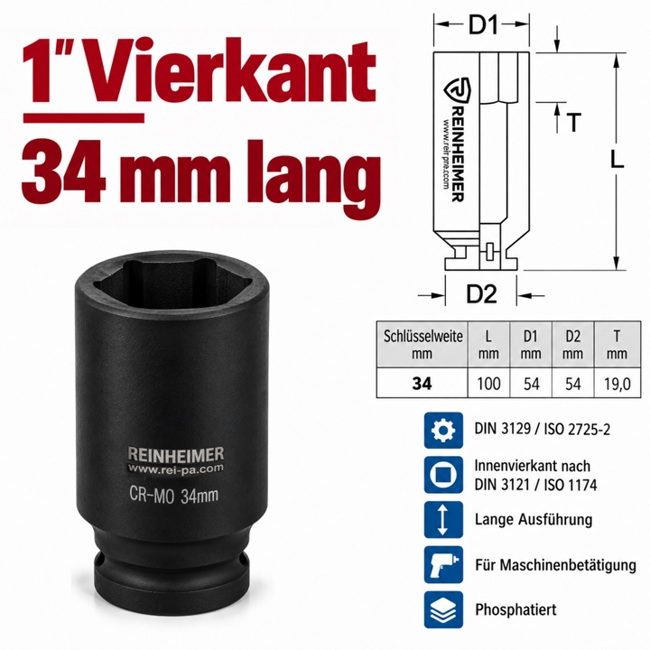 Kraftstecknuss 1*34L