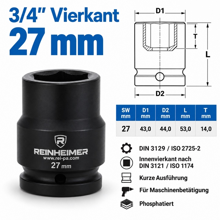 Kraftstecknuss 3/4*27k