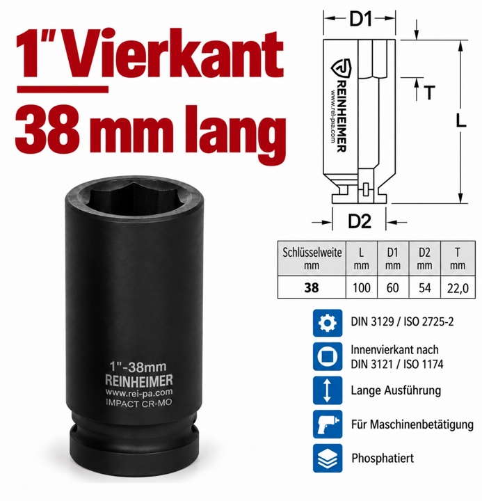 Kraftstecknuss 1*38L