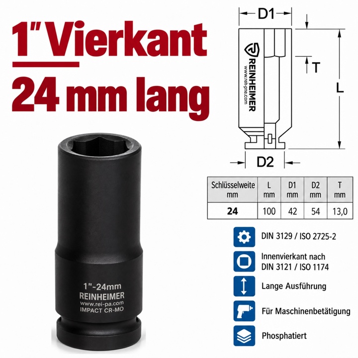 Kraftstecknuss 1*24L