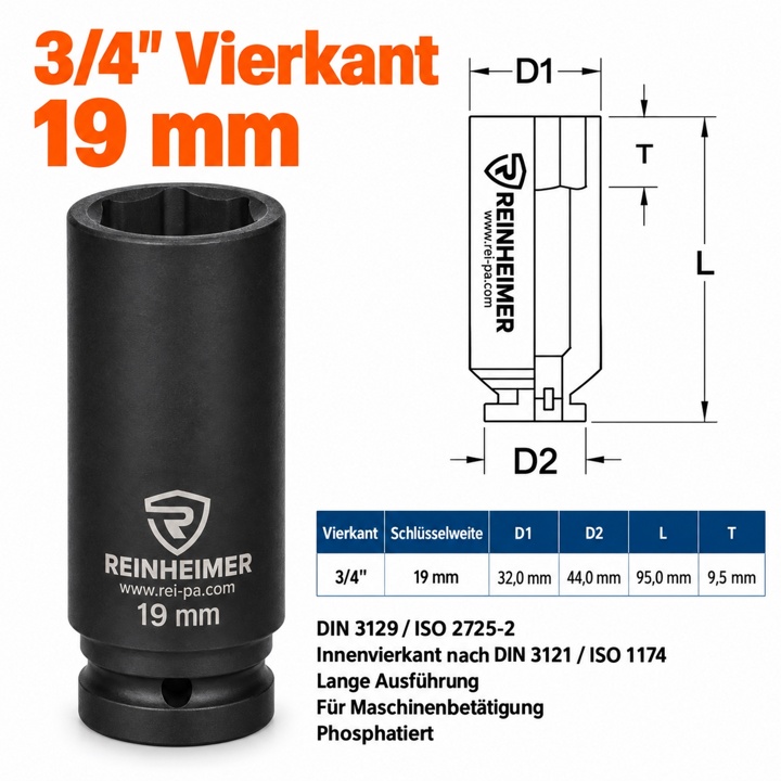 Kraftstecknuss 3/4*19L