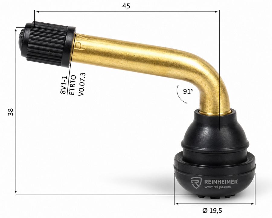 Gummiventil-TR71/91°-11,5/45