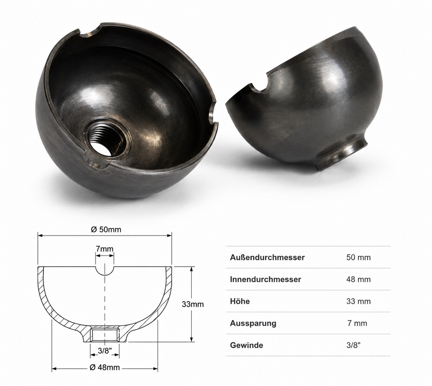 Hohlmesser D=50mm, G3/8