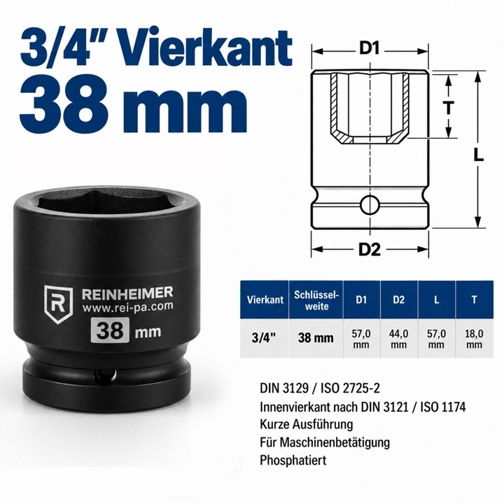 Kraftstecknuss 3/4*38k
