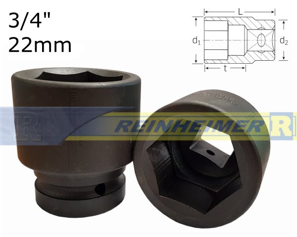Kraftstecknuss 3/4*22k