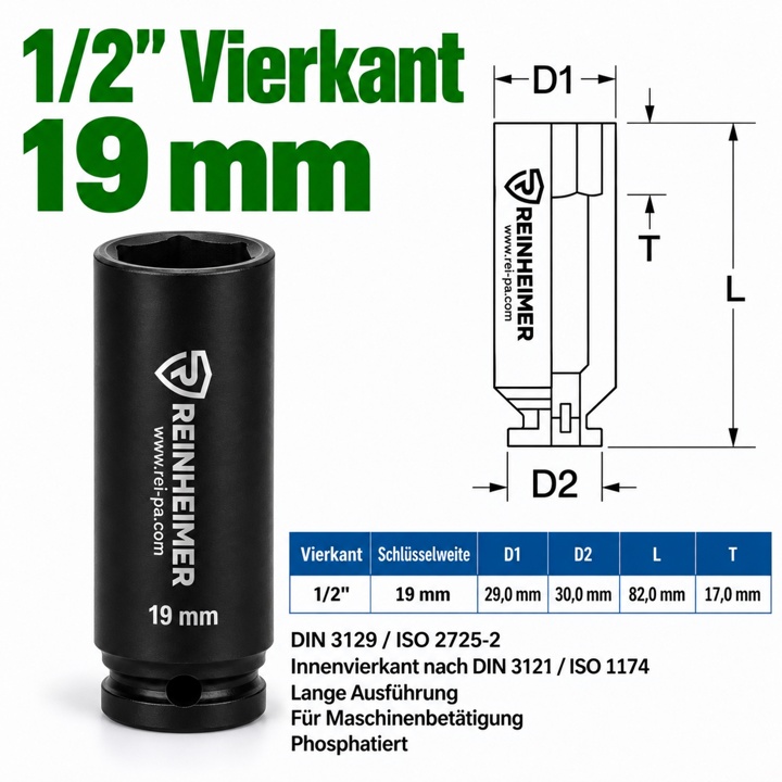 Kraftstecknuss 1/2*19L